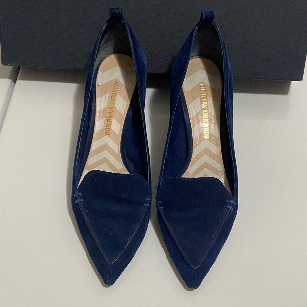 Nicholas Kirkwood Women's Navy Suede Loafers